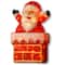 2ft. Pre-Lit Tinsel Santa on Chimney 